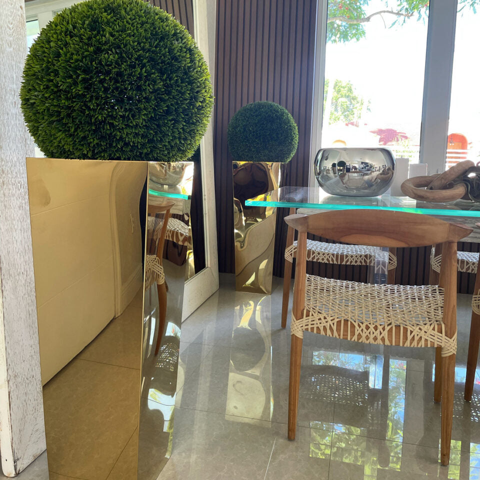 Topiaries Gold Cube Planters