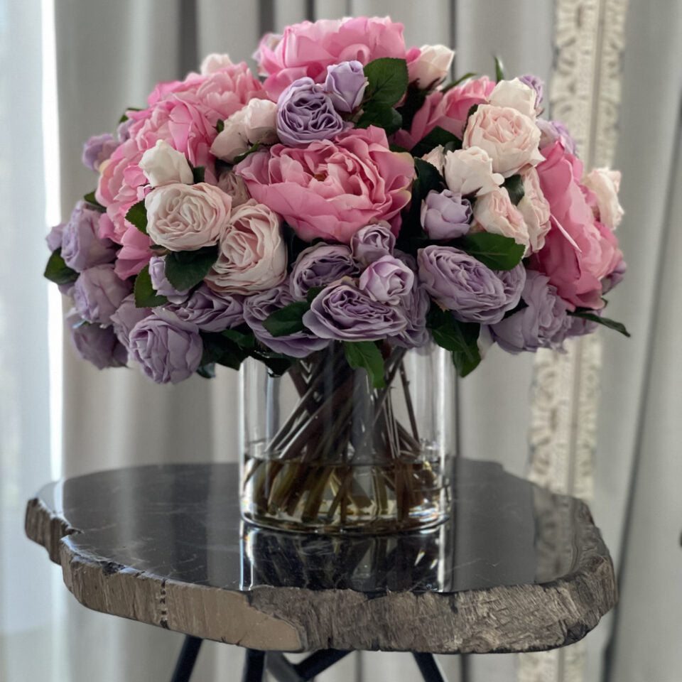 Spring Bloom Bouquet in 7″ Glass Cylinder